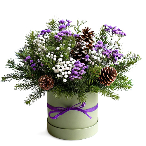 "Шепот зимнего леса". Зимняя композиция в коробке