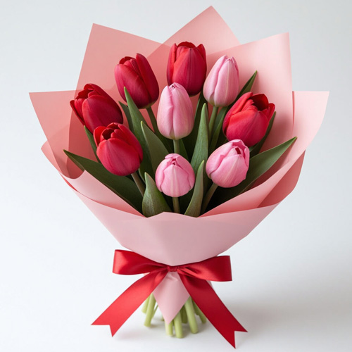 "Дуэт чувств". Букет тюльпанов