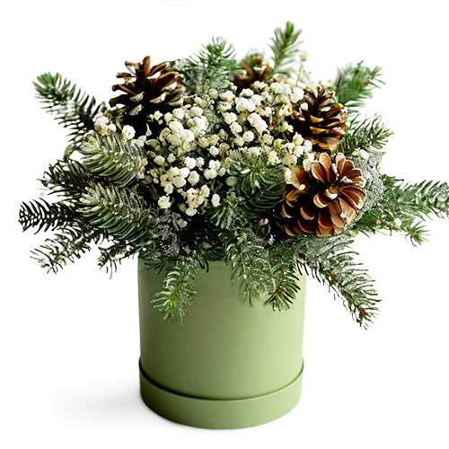 "Еловая элегия". Зимняя композиция в коробке