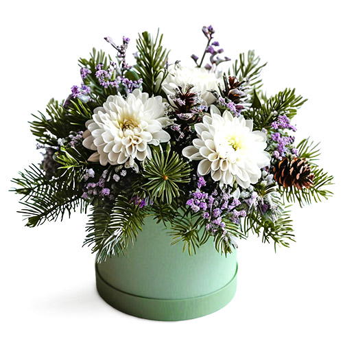 "Ветви грёз". Зимняя композиция в коробке